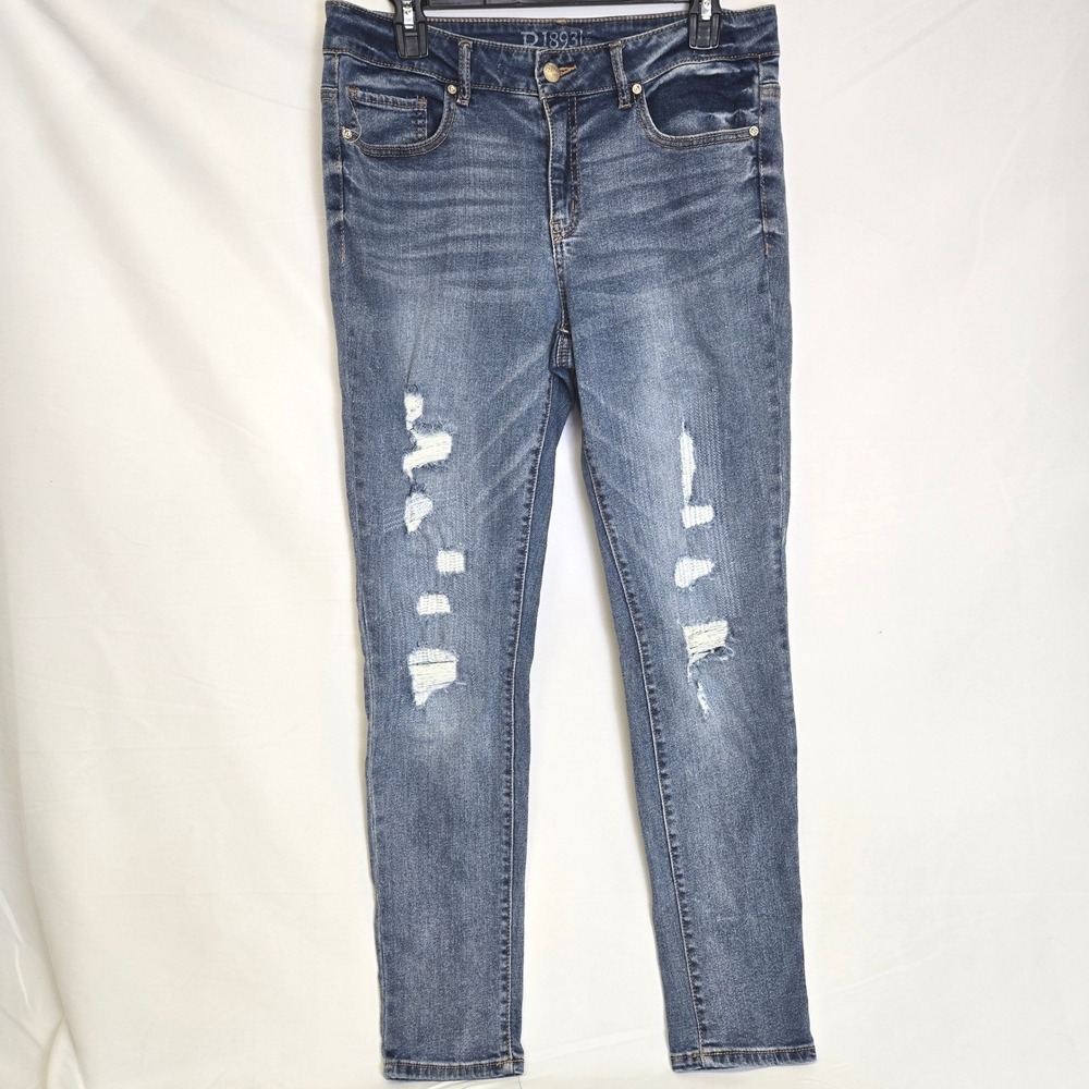 Roebuck & Co. R1893 Distressed Mid-Rise Skinny Jeans, SEAS:C7 Size 12